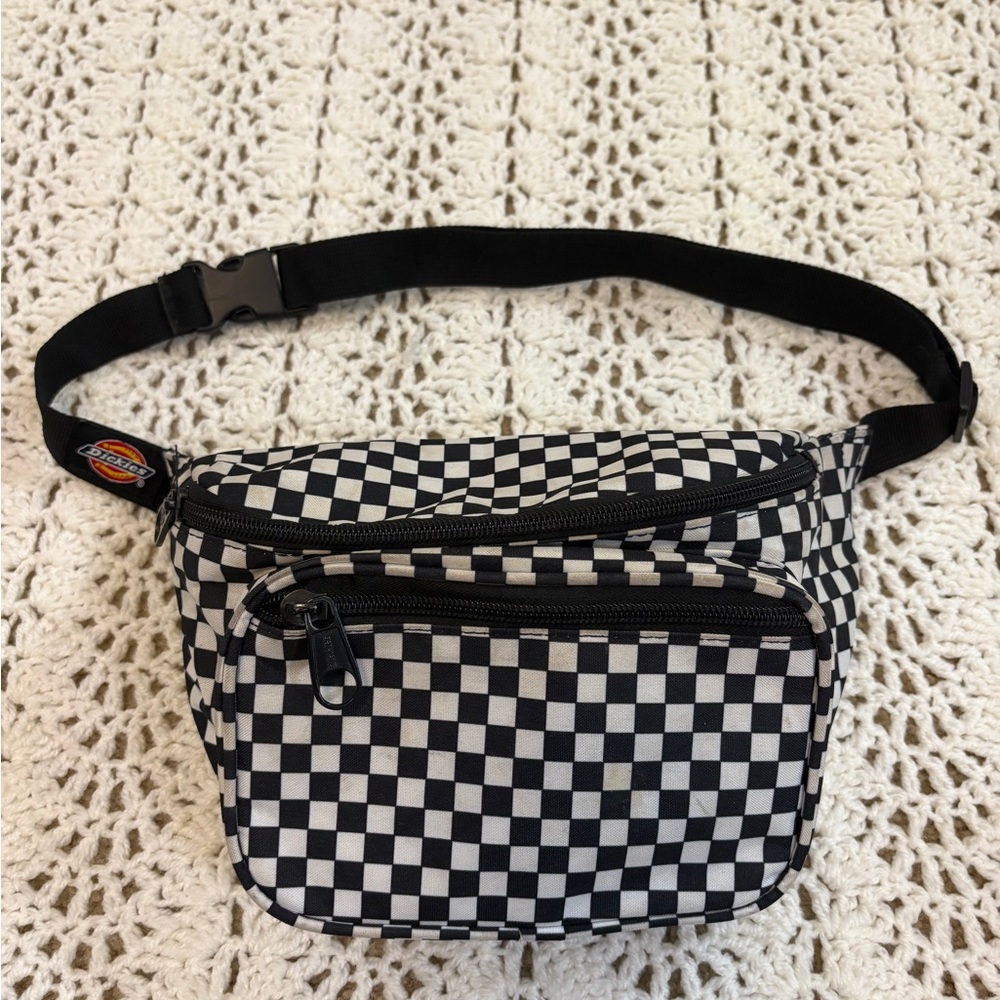 Dickies Checkered Black and White Fanny Pack